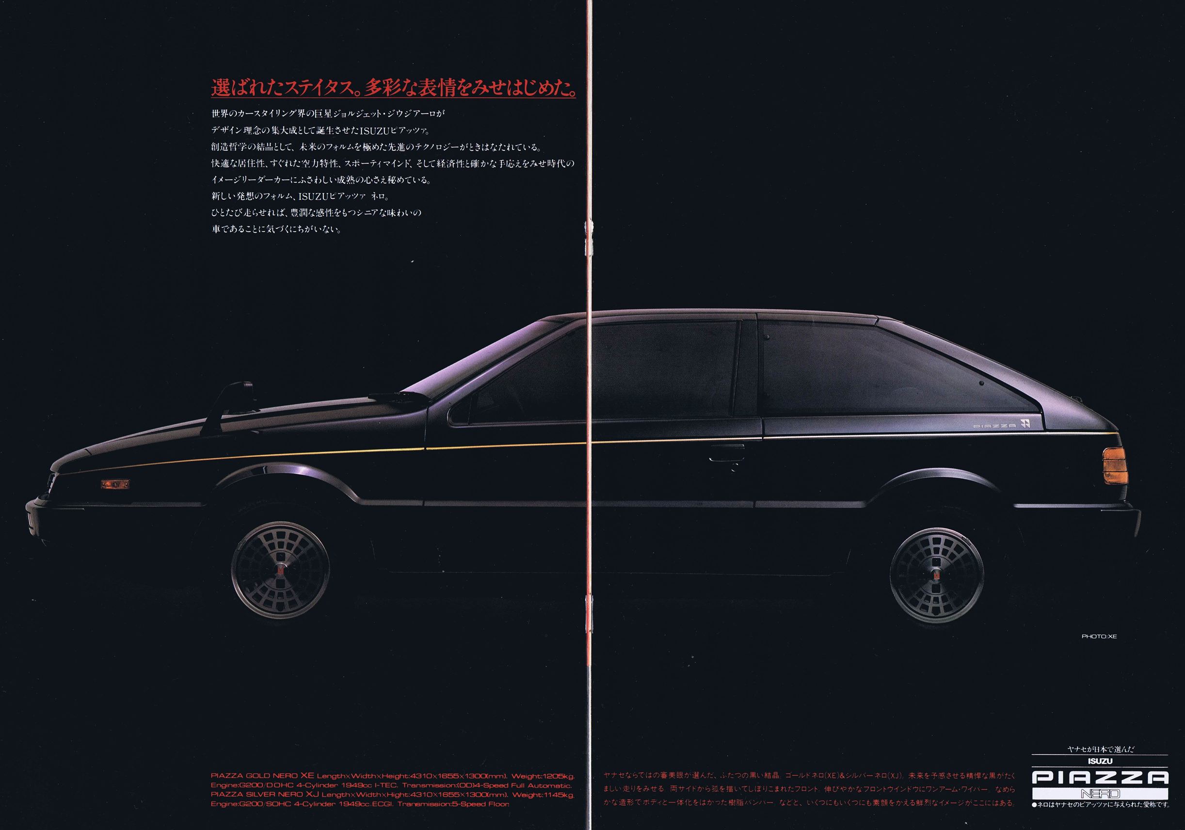 自動車CM大全 - いすゞ・ピアッツァ・ネロのカタログ（1981年・日本語版）